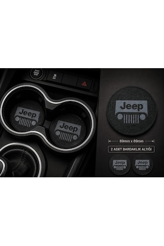 Jeep Araç Bardaklık Altlığı , Jeep Şişe Ve Bardak Altlığı, Jeep Logolu Oto Bardaklık Altlığı