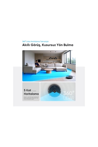 Şımart katya V+ 15000pa Premium Otomatik Toz Toplama Üniteli Akıllı Robot Süpürge