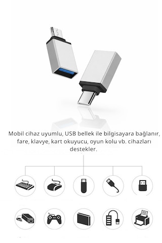 Type-c To Usb Dönüştürücü Veri Aktarımı Çevirici 1