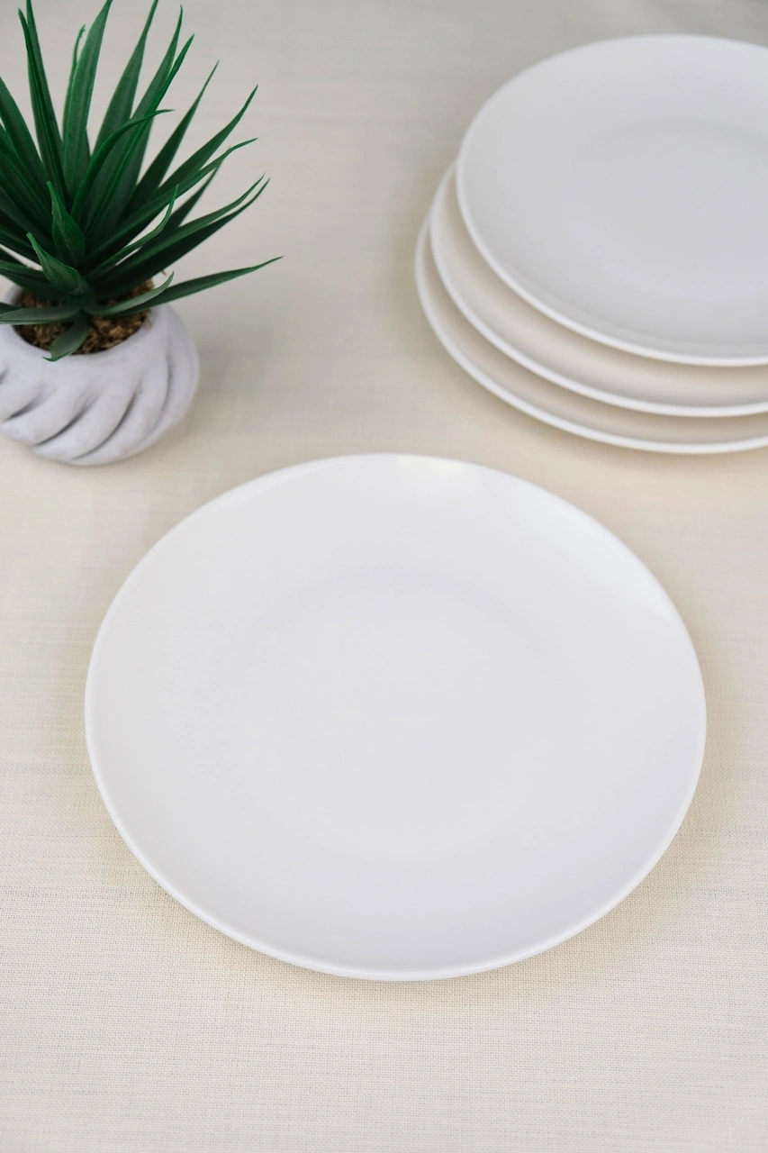 Tabak Evi Porselen Chic Servis Tabağı 24,50cm 4 Lü Krem