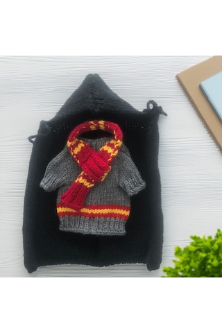 Kedi Ve Köpek İçin Harry Potter Kostümü Cüppe, Kazak, Kaşkol Ve Gözlük Takım