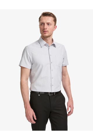 Pierre Cardin Erkek Açık Gri Gömlek Kısa Kollu 50325339-vr001