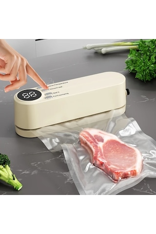 Honeybeeshop Çok Fonksiyonlu Yeşil Otomatik Gıda Mühürleyici Taşınabilir Kablosuz Vakum Makinesi Uzun Süreli Gıda Koruma Kompakt Mutfak Ve Piknik Için