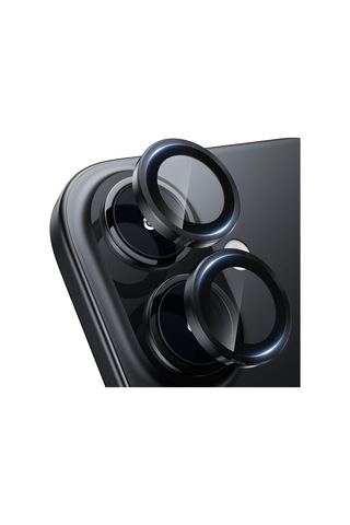 Apple Uyumlu iPhone 16 Plus Raze Metal Kamera Lens Koruyucu Siyah