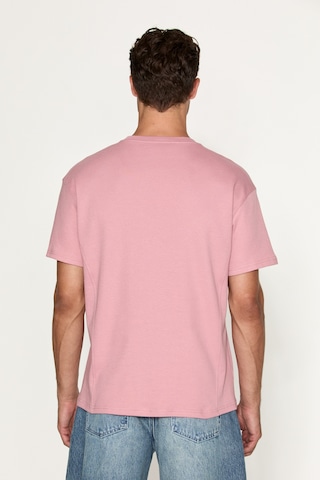 Grimelange Studıo Erkek Organik Pamuklu Biyeli Kısa Kollu Pembe T-shirt