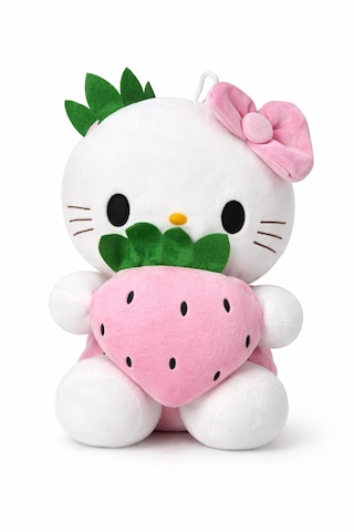 30 Cm Küçük Boy Pembe Hello Kitty Çilek Temalı Peluş Oyuncak Pembe Renk Pembe