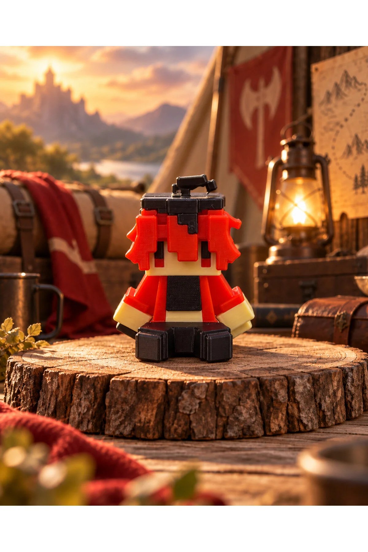 Frieren Beyond Journey S End Stark Mini Anime Figür Pixel Art 3d Baskı Masaüstü Dekoratif Süs