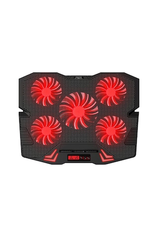 Rampage Mistral S45 12" - 17" Kırmızı Led 5 Fan Yükseklik Ayarlı LCD Laptop Soğutucu Siyah
