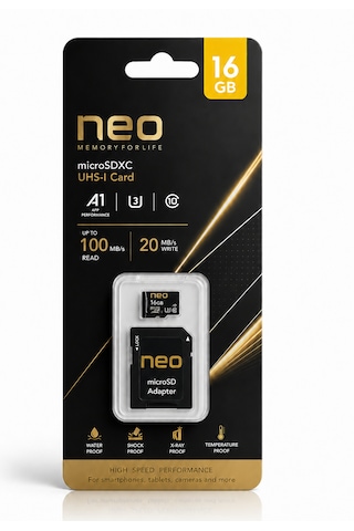 Neo 16 Gb Hafıza Kartı Micro Sd Kart Ve Adaptörü 100 Mb/s