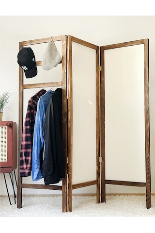 Askılık Paravan Ahşap   Elbise Askısı Kumaş Seperatör 5215