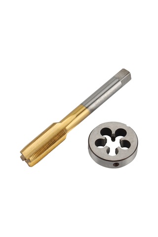 Hha Yüksek Sertlik Unf 1/2 -28 Hss Titanyum Kaplamalı Kılavuz Ve Yuvarlak Kalıp Seti Kalıp Işleme Için Sağ Yönlü Diş Aleti