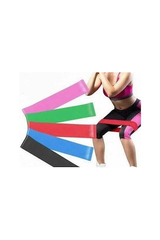 5 Adet Egzersiz Pilates Direnç Lastiği Fitness Aerobik Bandı Çok Renkli