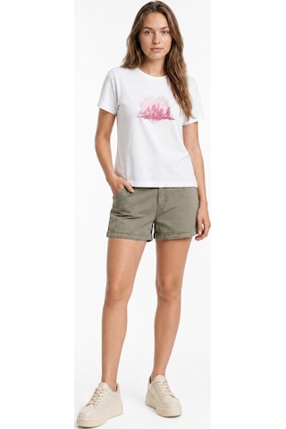 LOFT Boxy Fit Kadın Tshirt K.kol Off White Pink