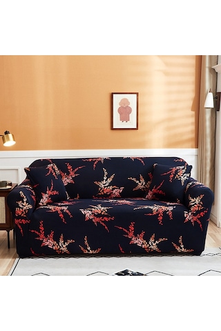 Sones Çift Kişilik Tam Kapsama Elastik Kaymaz Kanepe Örtüsü Altın Buğday Yaprağı