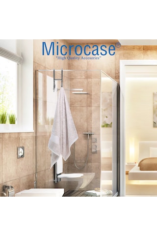 Microcase Paslanmaz Çelik Kauçuklu Çok Amaçlı Banyo Mutfak Dolap Vb Alanlar İçin Çift Yönlü Askılık Al5507 Gümüş