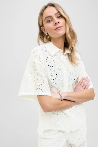 Jjxx Kadın Jxmıllıe Rahat Kesim Dantel Detaylı Kısa Kollu %100 Pamuk Gömlek 12270924 Ekru Ekru