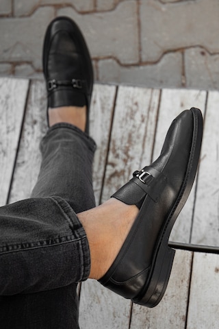 D0699 Günlük Ortopedik Hakiki Deri Erkek Klasik Ayakkabı Siyah