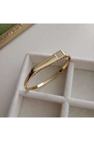 Lente Aksesuar Xuping Kararmaz Çelik Plaka Kelepçe Bilezik - 60 Mm Altın - Gold