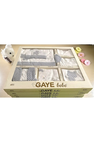 Milays 0-3 Ay Erkek Bebeklere Gaye Organik Kedi Nakışlı 10 Lu Set Gri