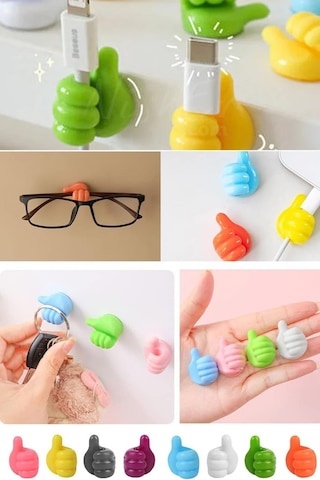 Nishev El Hareketi Kancası 25'li Başparmak Kablo Tutucu Yapışkanlı