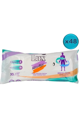 Lüx Hasta Vücut Temizleme Islak Mendil Havlu 50 Yaprak Xl (48 Li