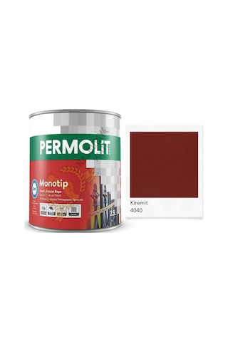 Permolit Monotip Astarlı Antipas Boya Kiremit Kırmızı 0.75 Lt.