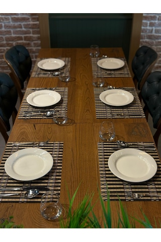 Eveda Bambu 6'lı Amerikan Servis 30x42 Cm Çok Renkli