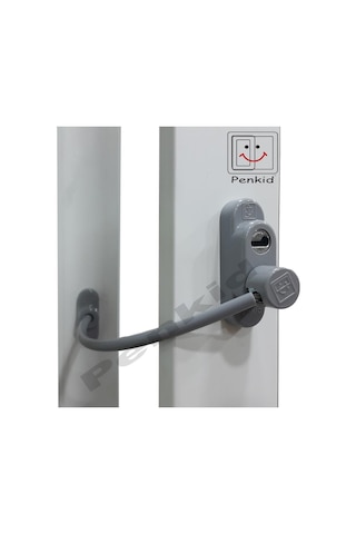 Penkid Kablolu Pvc Kapı Pencere Çocuk Emniyet Kilidi Gri 5 Li Set