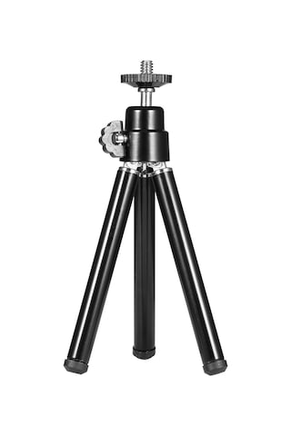 Dofolink Masaüstü Mini Tripod: 15cm Katlanabilir, 20cm Maksimum Yükseklik, 1/4" Vida, Alüminyum Ally, Siyah, Kameralar Ve Kamera İçin Evrensel