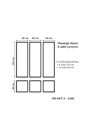 Montaja Hazır 6 Adet Çerçeve 2,5 Cmlik Pd-set-3: 1440