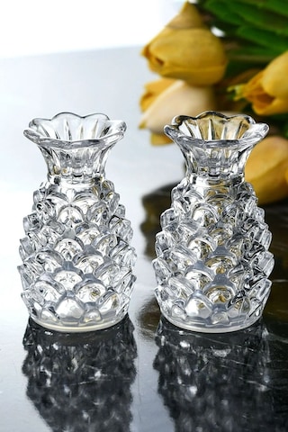 Pineapple Ananas Model 2'li Cam Tuzluk Biberlik Seti Per15525 Seffaf Şeffaf