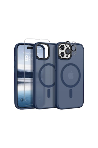 Teleplus Apple Uyumlu iPhone 14 Pro Kılıf Magsafe Tpu Mat Exl Kapak + Ekran Koruyucu Ve Kamera Koruyucu