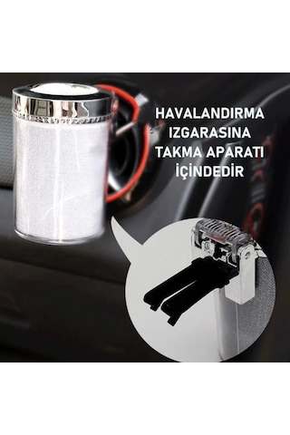 Buğz Araç İçi Oto Kokusuz Küllük Rgb Işıklı Kapaklı