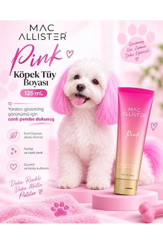 Mac Allister Kedi Köpek Tüy Boyası Pembe Renkli 125 Ml