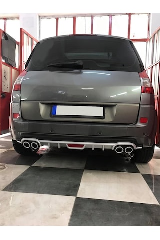 Renault Scenic Mk2 Uyumlu Body Kit Difüzör 4 Çıkış Yuvarlak Gri Model 1