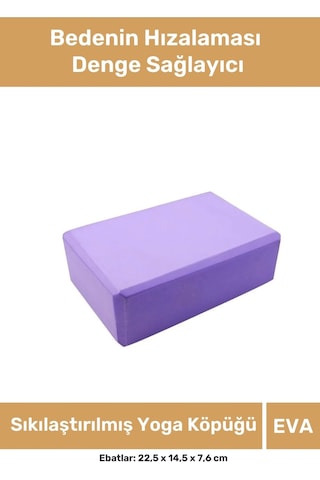 Premium Seri Bedenin Hızalaması Denge Sağlayıcı Mor Eva Yoga Blok