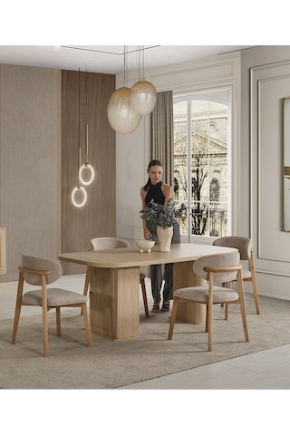 Cais Mdf Yemek Masası + 6 Sandalye Aytaşı