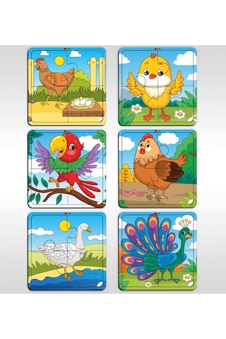 Bk Toys Çocuklar Için Eğitici-Öğretici Ahşap 4 Parça Yapboz Puzzle
