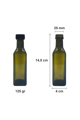 Afracam Maraska Yeşil 100 ML Cam Şişe Sızdırmaz Kapak 25 Adet