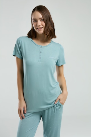 Pierre Cardin 8985 Kısa Kol Kadın Pijama Takımı Su Yeşili