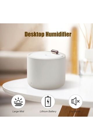 Samdoo Beyaz Usb Şarjlı 400ml Ev/ofis Masaüstü Nemlendirici, Otomatik Kapanma, Düşük Gürültü Ve Renkli Işık Özellikli