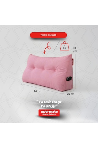 Yatak Başı Yastığı Sırt Ve Bel Destek Yastığı 90 Cm Yaslanma Ve Dinlenme Yastığı Pembe