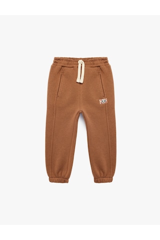 Koton Beli Bağcıklı Cep Detaylı Pamuklu Jogger Eşofman Altı Kahverengi 6smb40039tk Kahve