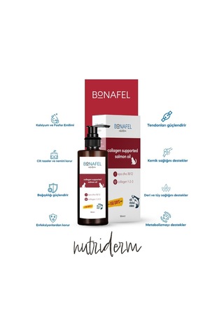 Bonafel Kedi ve Köpekler İçin Kolajen Katkılı Alaska Somon Yağı 150 ML