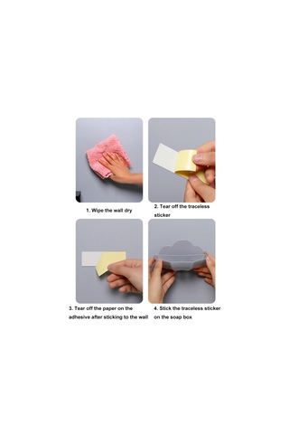 Bulut Şeklindeki Sabun Kutusu Drenajsız Duvara Monte Sevimli Sabun Rafı Mavi