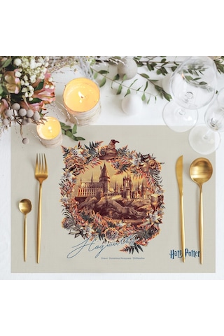Adawall Home Hogwarts Kumaş Amerikan Servis 4'lü Set Çok Renkli