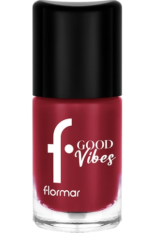 Flormar Good Vibes Yüksek Pigmentli & Parlak Bitişli Nefes Alabilen Oje 004 Rasp Berry Cake