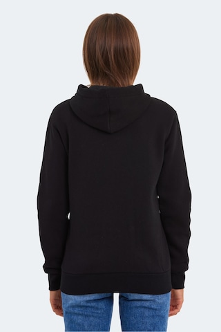 Slazenger Katya Kadın Fermuarlı Kapüşonlu Cepli Siyah Sweatshirt Siyah