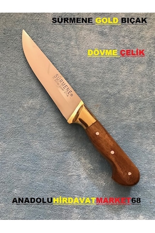 SÜRMENE BIÇAK DÖVME ÇELİK KASAP BIÇAGI KURBAN BIÇAK GOLD Siyah
