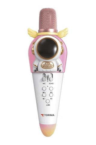Özel Seri Torima Kıdmıc01 Beyaz Astronot Figürlü Karaoke Mikrofon 5w Hoparlör Sistemi Şarkı